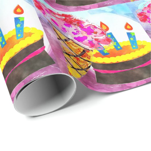 Ice Cream Cone Wrapping Paper Cadeaupapier (Rol Hoek)