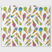 Ice Cream Cone Wrapping Paper Cadeaupapier (Vlak)