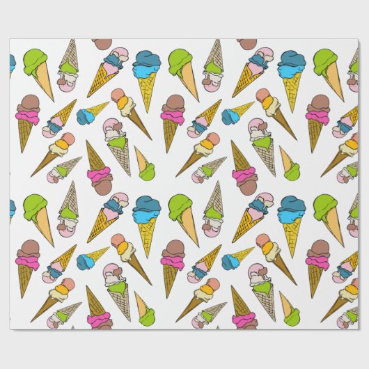 Ice Cream Cone Wrapping Paper Cadeaupapier (Vlak)