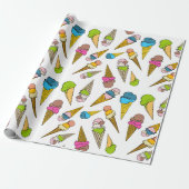 Ice Cream Cone Wrapping Paper Cadeaupapier (Uitgerold)