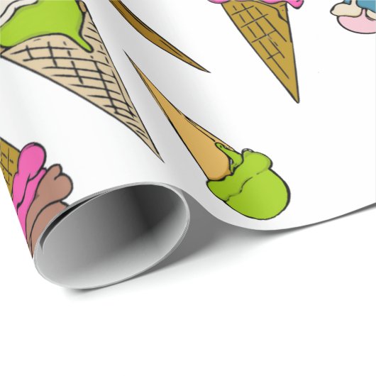 Ice Cream Cone Wrapping Paper Cadeaupapier (Rol Hoek)
