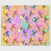 ICE CREAM CONE WRAPPING PAPIER (Vlak)