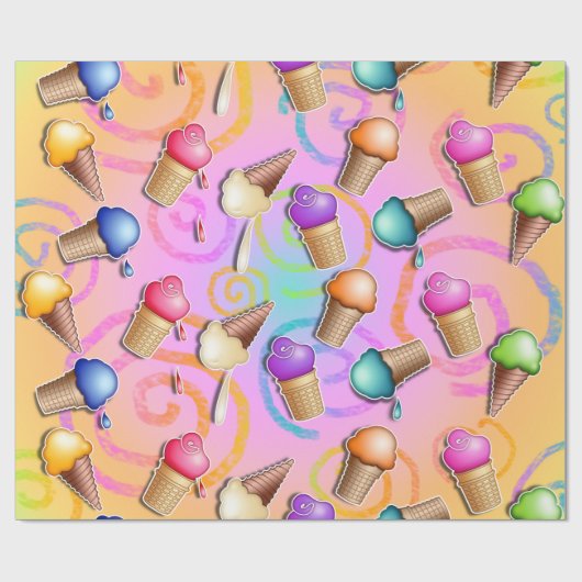 ICE CREAM CONE WRAPPING PAPIER (Vlak)