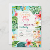 Ice Cream Cone Zomer Bloemen Verjaardagsfeest Kaart (Voorkant)