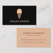 Ice Cream Cone Zwart Sinaasappel Visitekaartje (Voorkant / Achterkant)