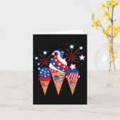 Ice Cream Cones 4th of July Vakantie Patriottisch Kaart (Gele Bloem)