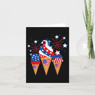 Ice Cream Cones 4th of July Vakantie Patriottisch Kaart