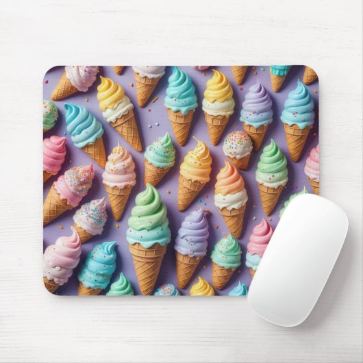 Ice Cream Cones Abstract Muismat (Met muis)