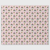 Ice Cream cones and sprinkles wrapt paper Cadeaupapier (Vlak)