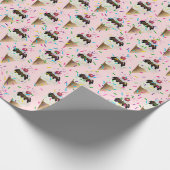 Ice Cream cones and sprinkles wrapt paper Cadeaupapier (Hoek)