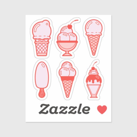 Ice Cream cones and sundaes stickers (Vel)