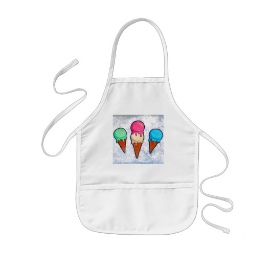 Ice Cream Cones Apron Kinder Schort (Voorkant)