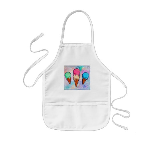 Ice Cream Cones Apron Kinder Schort (Voorkant)