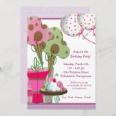 Ice Cream Cones Ballonnen Meisjes 4e Verjaardag Kaart (Voorkant / Achterkant)