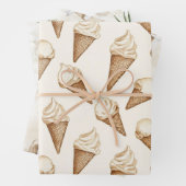 Ice Cream Cones Beach Birthday Inpakpapier Vel (In situ)