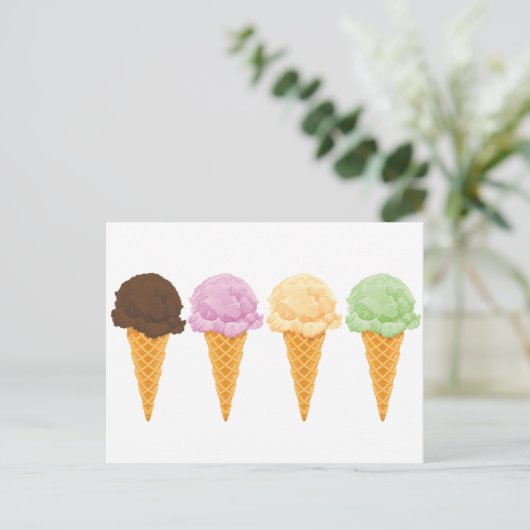 Ice Cream Cones Briefkaart (Staand voorkant)