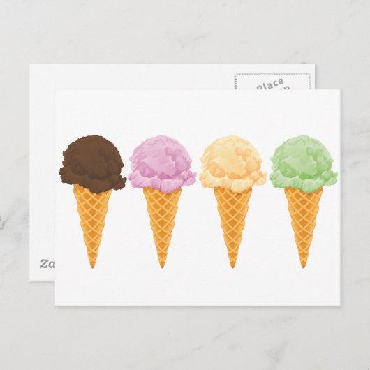 Ice Cream Cones Briefkaart (Voorkant / Achterkant)