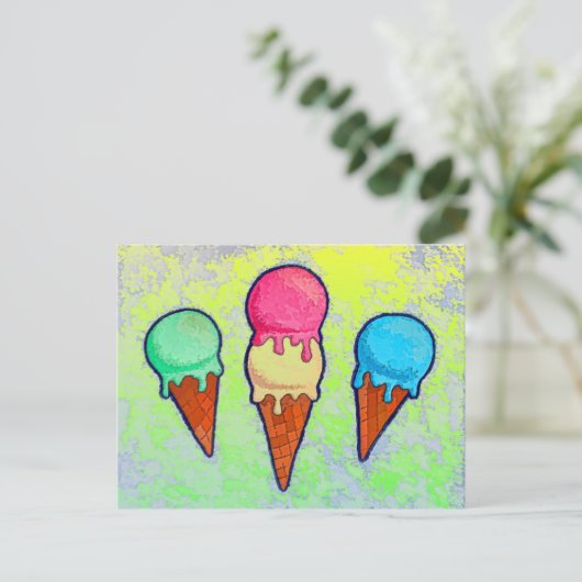 Ice Cream Cones Briefkaart (Staand voorkant)