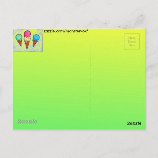 Ice Cream Cones Briefkaart (Achterkant)