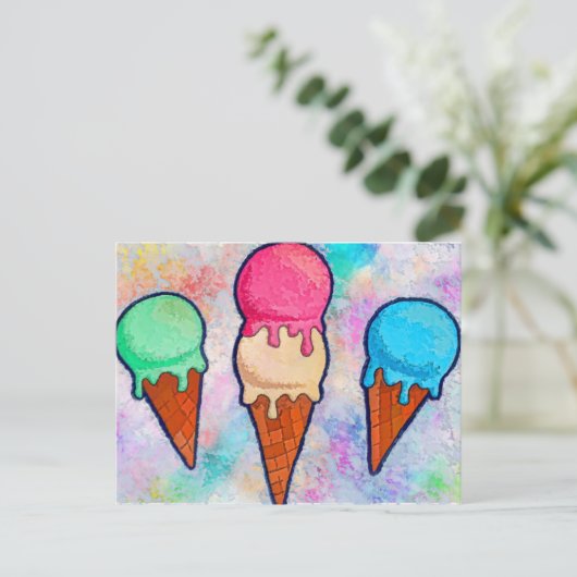 Ice Cream Cones Briefkaart (Staand voorkant)