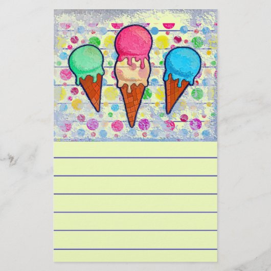 Ice Cream Cones Briefpapier (Achterkant)