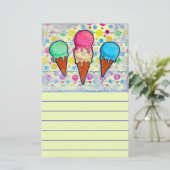 Ice Cream Cones Briefpapier (Staand voorkant)