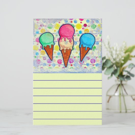 Ice Cream Cones Briefpapier (Staand voorkant)