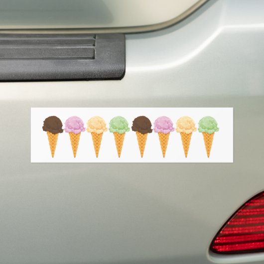 Ice Cream Cones Bumpersticker (Op auto)