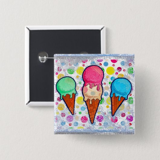 Ice Cream Cones Button (Voorkant /achterkant)