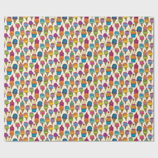 Ice Cream Cones Cadeaupapier (Vlak)