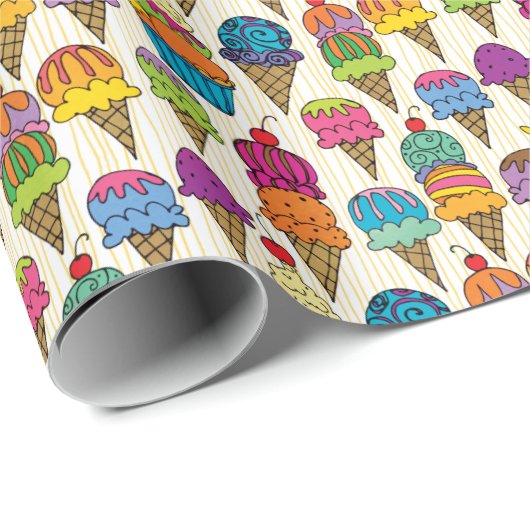 Ice Cream Cones Cadeaupapier (Rol Hoek)