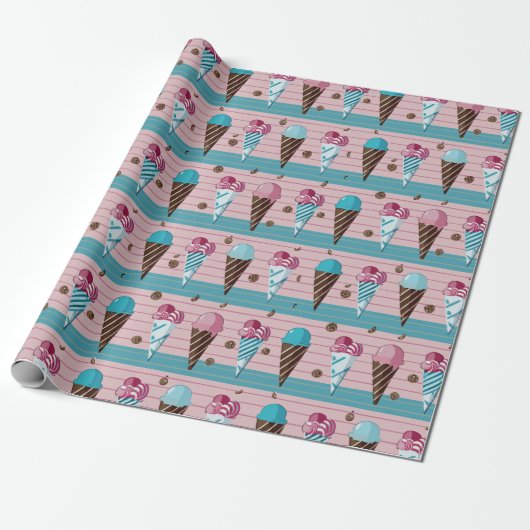 Ice Cream Cones Cadeaupapier (Uitgerold)