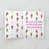 Ice Cream Cones en linten Happy Birthday Kaarten (Binnen)