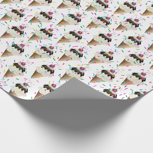 Ice Cream Cones en sprinken Cadeaupapier (Hoek)