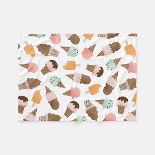 Ice Cream Cones Fleece Blanket (Voorkant (Horizontaal))