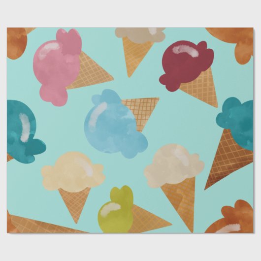 Ice Cream Cones for Days Cadeaupapier (Vlak)