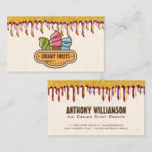 Ice Cream Cones | Glitterijsdruppels Visitekaartje (Voorkant / Achterkant)