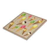 Ice cream cones hearts-Beige Tegeltje (Zijkant)