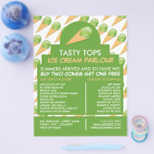 Ice Cream Cones, Ice Cream Parlor Adverteren Flyer (Enkel)