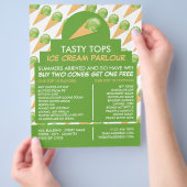 Ice Cream Cones, Ice Cream Parlor Adverteren Flyer (Hand)