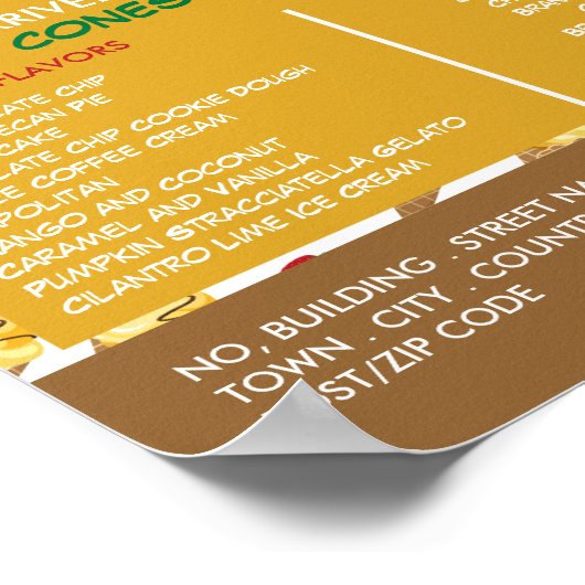 Ice Cream Cones, Ice Cream Parlor Adverteren Poster (Hoek)