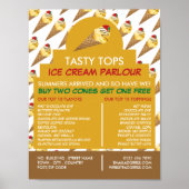 Ice Cream Cones, Ice Cream Parlor Adverteren Poster (Voorkant)