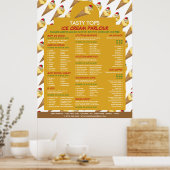 Ice Cream Cones, Ice Cream Parlor Menu Poster (Keuken)
