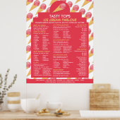 Ice Cream Cones, Ice Cream Parlor Menu Poster (Keuken)