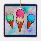 Ice Cream Cones keramisch Ornament (Achterkant)