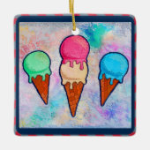 Ice Cream Cones keramisch Ornament (Voorkant)