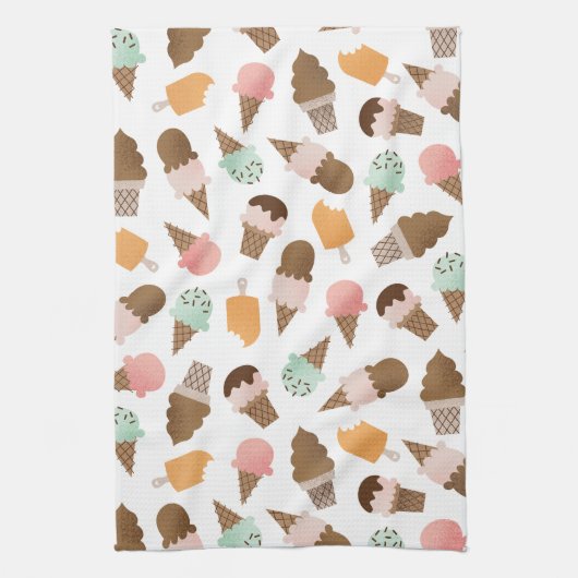 Ice Cream Cones Kitchen Towel Theedoek (Verticaal)