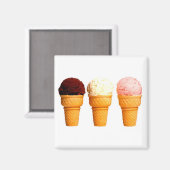 "Ice Cream Cones" Koelkast Magneet (Voorkant / Achterkant)