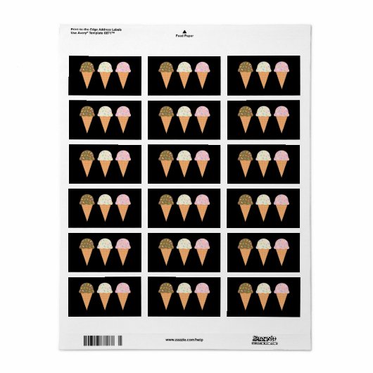 Ice Cream Cones Labels (Full Sheet)