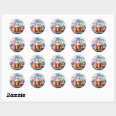 Ice Cream Cones met bessen Ronde Sticker (Vel)